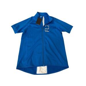 FL2 Poise Tech Full Zip Cycling Tee Unisex Adult Size Large Blue White